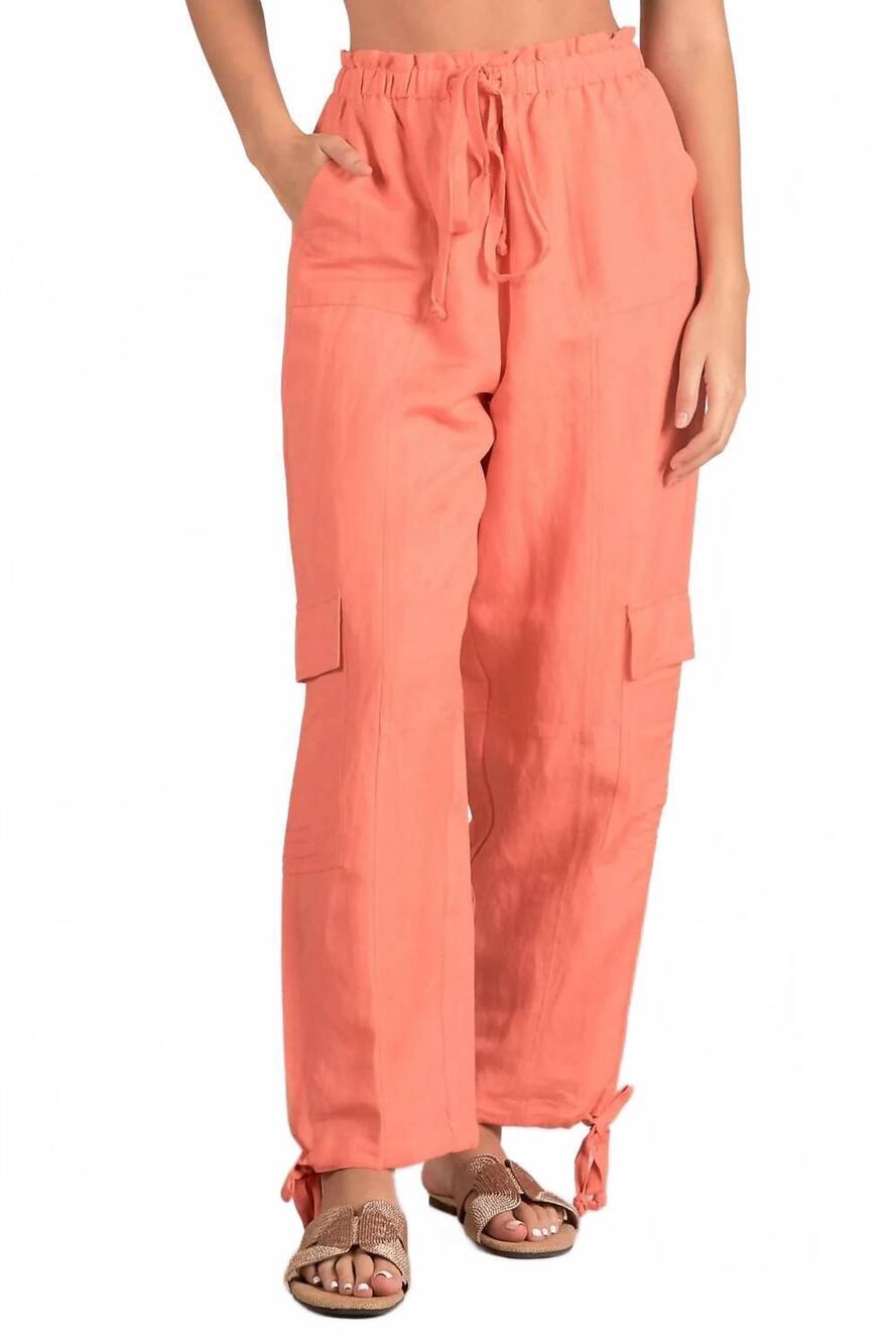 NEW ELAN cargo pants in coral